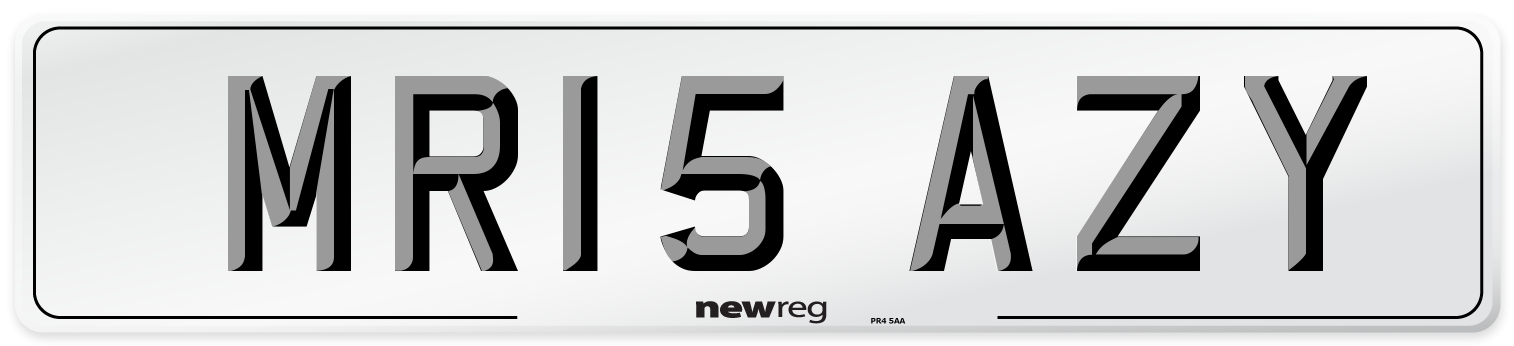 MR15 AZY Number Plate from New Reg
